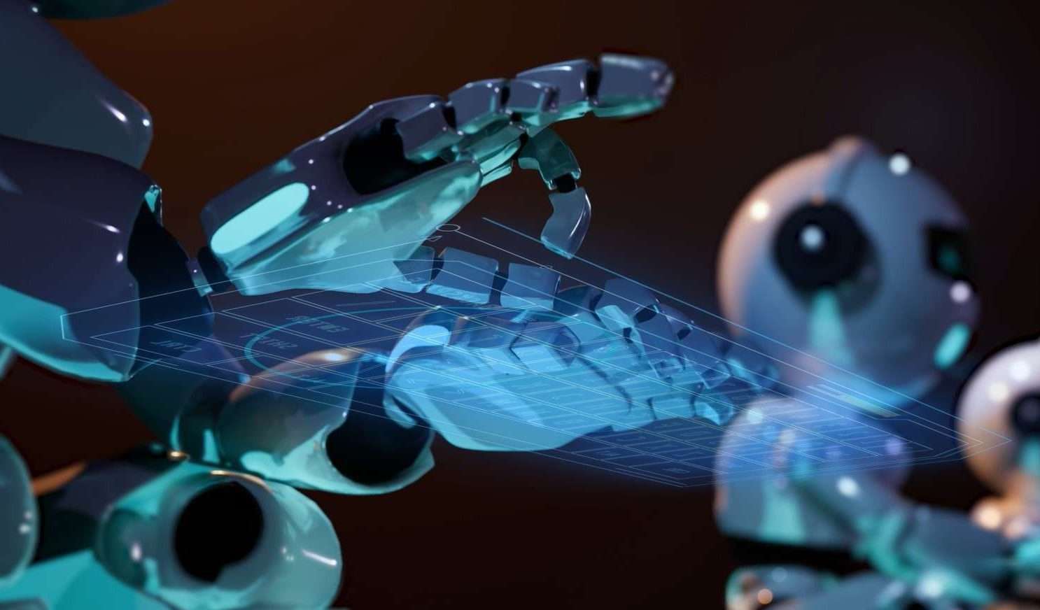 Artificial intelligence in work to help maximize efficiency in company.AI technology to solve some tasks more easily.